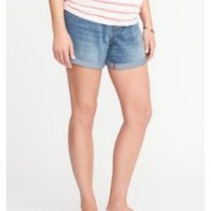 Maternity Full-Panel Denim Boyfriend Shorts - 5-in